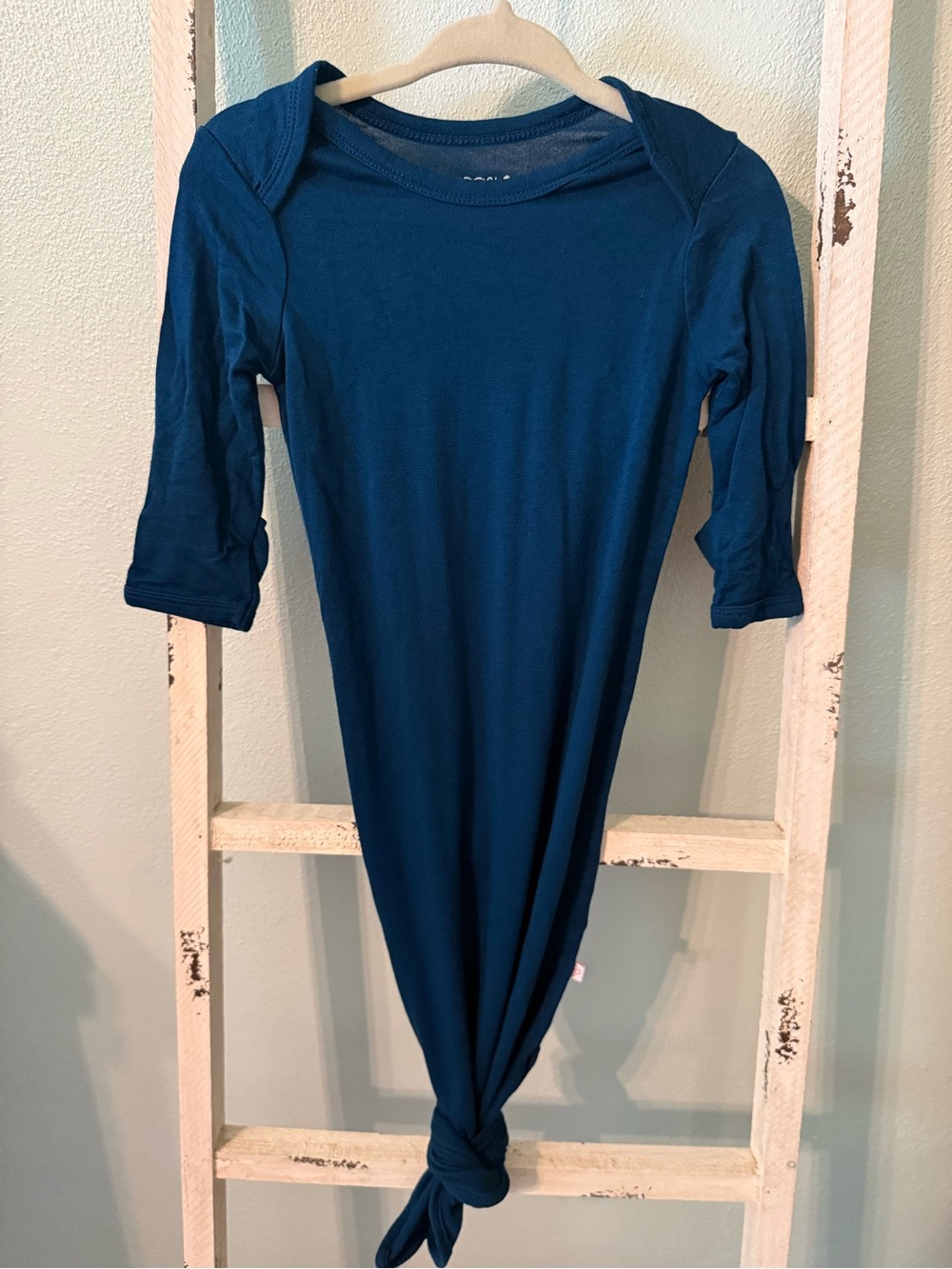 Posh Peanut Teal Newborn Baby Gown Long Sleeve Bamboo